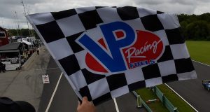 22-24 August 2014, Alton, Virginia USA22, Brian Alder, L2, Elan DP-02, 10, Mikhail Goikhberg, L1, Elan DP-0 cross the finish line for the win under the checkered flag©2014, Scott R LePage LAT Photo USA for IMSA