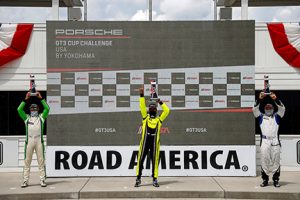 Gold Podium, #65 TPC Racing Porsche 991 / 2016, GT3G: Efrin Castro, #17 ACI Motorsports Porsche 991 / 2014, GT3G: Curt Swearingin, #22 MCR Racing Porsche 991 / 2016, GT3G: Bart Collins