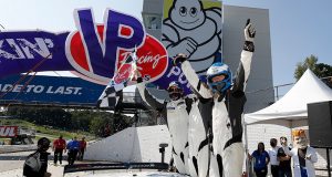 GS class winners #71 Rebel Rock Racing Chevrolet Camaro GT4.R, GS: Frank DePew, Robin Liddell, Andrew Davis, podium
