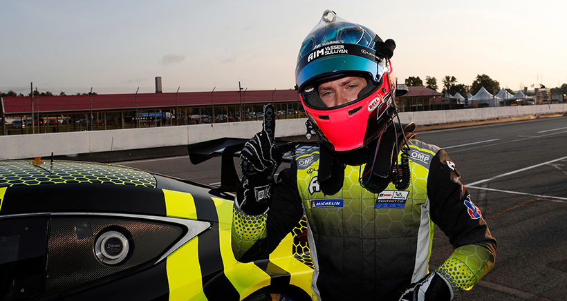 Motul Pole Award winner #14 AIM Vasser Sullivan Lexus RC-F GT3, GTD: Aaron Telitz