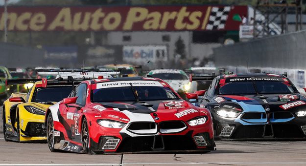 #4 Corvette Racing Corvette C8.R, GTLM: Oliver Gavin, Tommy Milner, Marcel Fassler, #3 Corvette Racing Corvette C8.R, GTLM: Antonio Garcia, Jordan Taylor, Nicky Catsburg, #25 BMW Team RLL BMW M8 GTE, GTLM: Connor De Phillippi, Bruno Spengler, Colton Herta , #24 BMW Team RLL BMW M8 GTE, GTLM: John Edwards, Jesse Krohn, Augusto Farfus, start