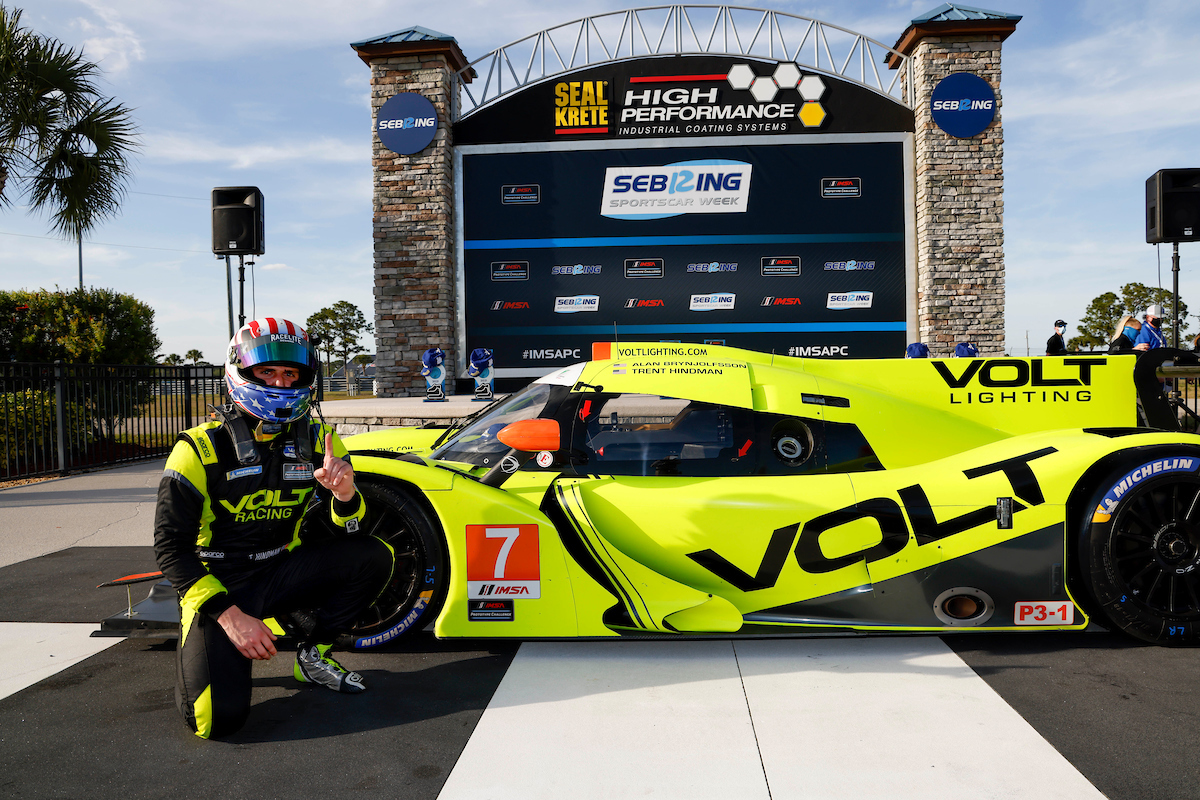 #7 VOLT Racing with Archangel Ligier JS P320, P3-1: Trent Hindman, Alan Brynjolfsson 
Winner, victory lane
