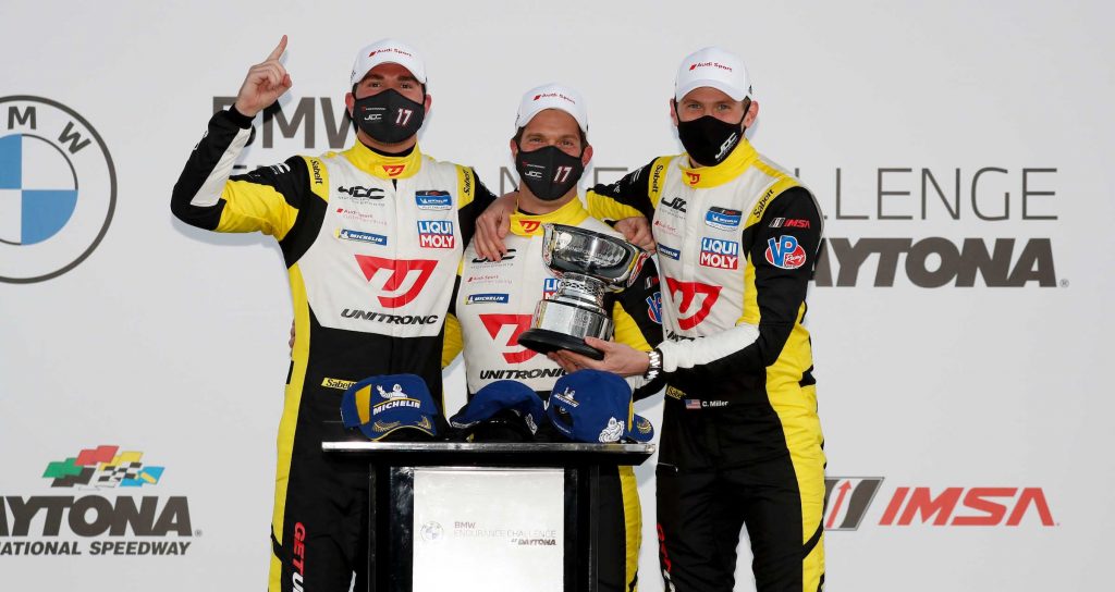 Podium:#17: JDC-Miller MotorSports Audi RS3 LMS SEQ, TCR: Chris Miller, Mikey Taylor, William Tally