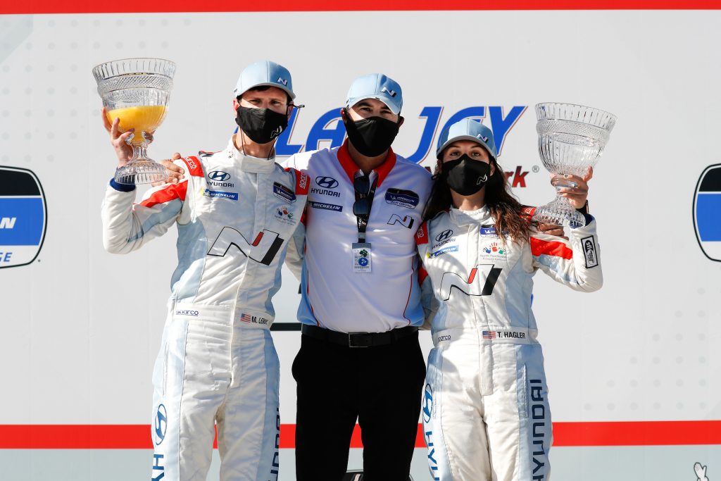 #77: Bryan Herta Autosport w/ Curb-Agajanian Hyundai Veloster N TCR, TCR: Michael Lewis, Taylor Hagler, Bryan Herta