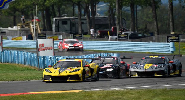 #3: Corvette Racing Corvette C8.R, GTLM: Antonio Garcia, Jordan Taylor, #4: Corvette Racing Corvette C8.R, GTLM: Tommy Milner, Nick Tandy, #24: BMW Team RLL BMW M8 GTE, GTLM: John Edwards, Jesse Krohn, Augusto Farfus