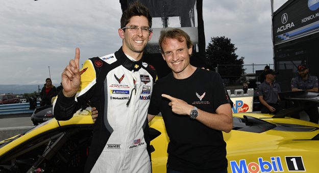 GTLM Pole Winner Richard Dole  #3: Corvette Racing Corvette C8.R, GTLM: Jordan Taylor with teammate Antonio Garcia