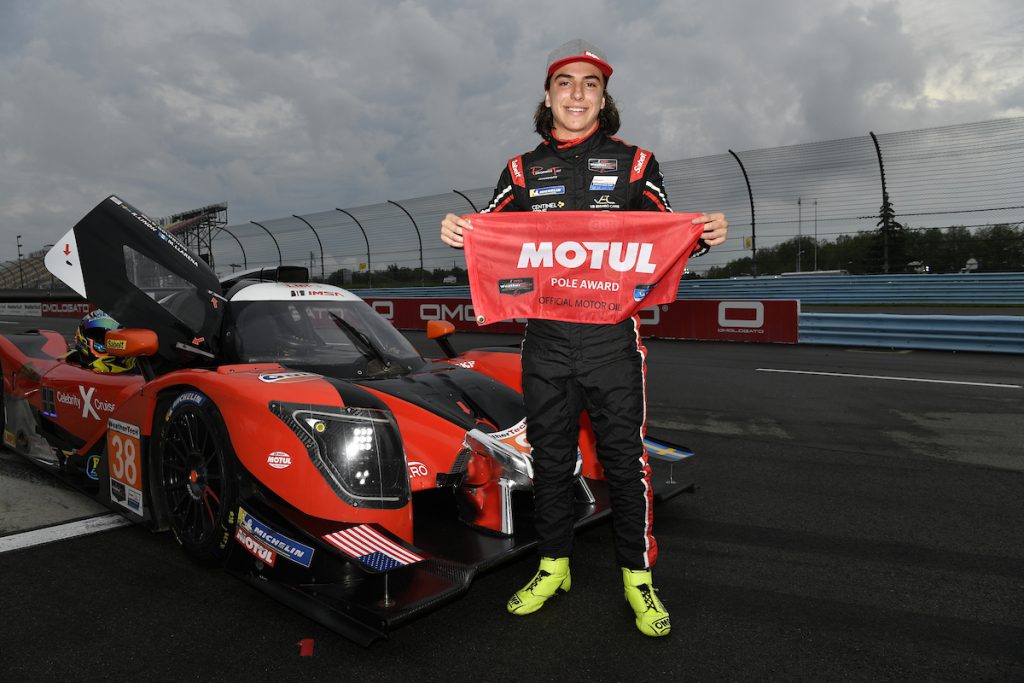 LMP3 Motul Pole Award winner #38: Performance Tech Motorsports Ligier JS P320, LMP3:Rasmus Lindh