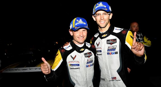 #3: Corvette Racing Corvette C8.R, GTLM: Antonio Garcia, Jordan Taylor, victory lane, celebration