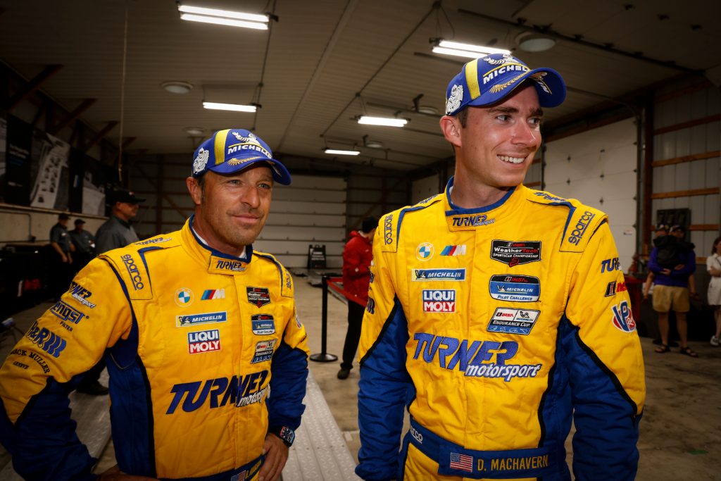#95: Turner Motorsport BMW M4 GT4, GS: Bill Auberlen, Dillon Machavern, podium