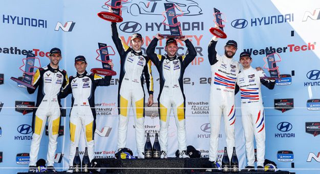 #4: Corvette Racing Corvette C8.R, GTLM: Tommy Milner, Nick Tandy, podium, winner, #3: Corvette Racing Corvette C8.R, GTLM: Antonio Garcia, Jordan Taylor, #79: WeatherTech Racing Porsche 911 RSR - 19, GTLM: Cooper MacNeil, Matt Campbell