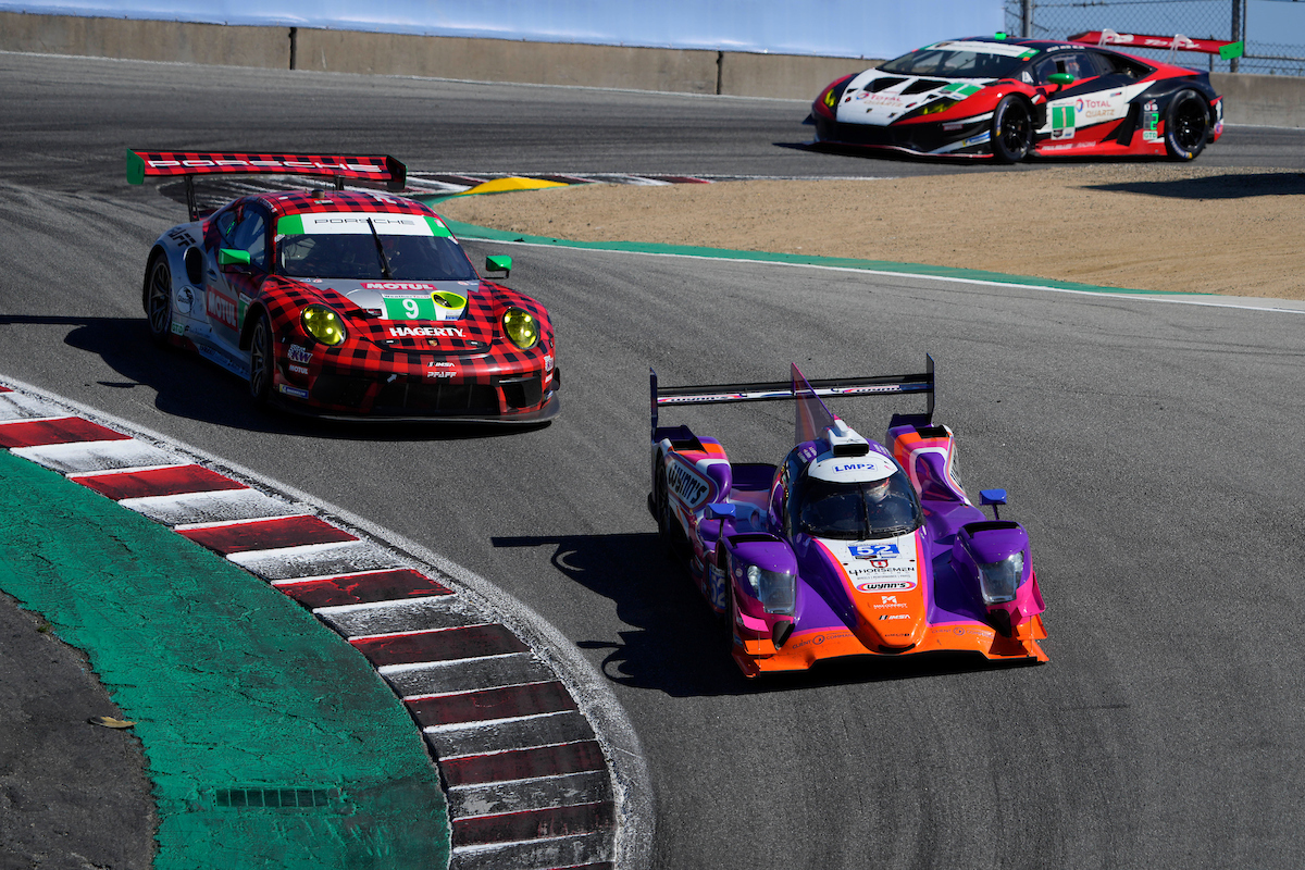 #52: PR1 Mathiasen Motorsports ORECA LMP2 07, LMP2: Ben Keating, Mikkel Jensen, #9: Pfaff Motorsports Porsche 911 GT3R, GTD: Zacharie Robichon, Laurens Vanthoor, #1: Paul Miller Racing Lamborghini Huracan GT3, GTD: Madison Snow, Bryan Sellers