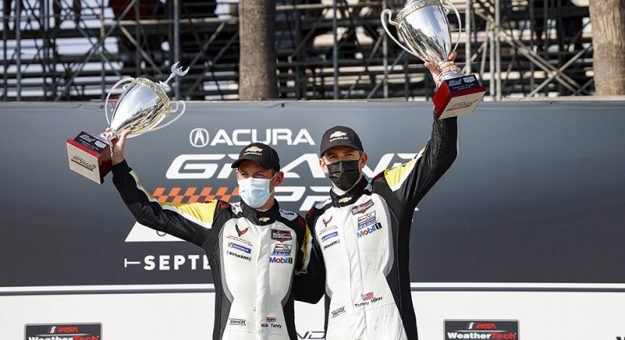 #4: Corvette Racing Corvette C8.R, GTLM: Tommy Milner, Nick Tandy, winners, podium