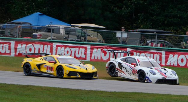 #3: Corvette Racing Corvette C8.R, GTLM: Antonio Garcia, Jordan Taylor, #79: WeatherTech Racing Porsche 911 RSR - 19, GTLM: Cooper MacNeil, Kevin Estre