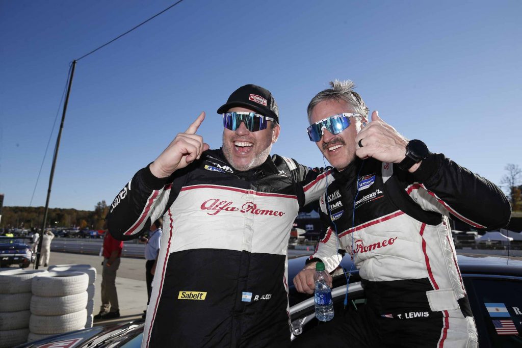 #5: KMW Motorsports with TMR Engineering Alfa Romeo Giulietta Veloce TCR, TCR: Roy Block, Tim Lewis celebrate in victory lane