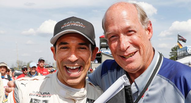 #7 Acura Team Penske Acura DPi, P: Helio Castroneves, TE McHale, podium,