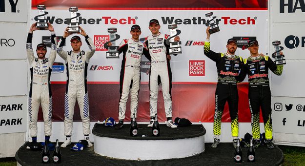 #9: PFAFF Motorsports, Porsche 911 GT3R, GTD PRO: Matt Campbell, Mathieu Jaminet, #23: Heart Of Racing Team, Aston Martin Vantage GT3, GTD PRO: Ross Gunn, Alex Riberas, #14: VasserSullivan, Lexus RC F, GT3, GTD PRO: Ben Barnicoat, Jack Hawksworth