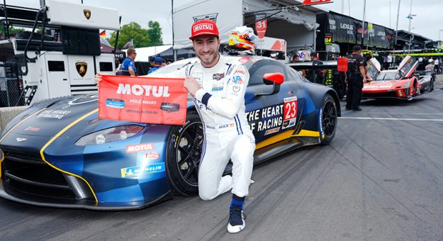 #23: Heart of Racing Team, Aston Martin Vantage GT3, GTD PRO: Alex Riberas captures pole position.