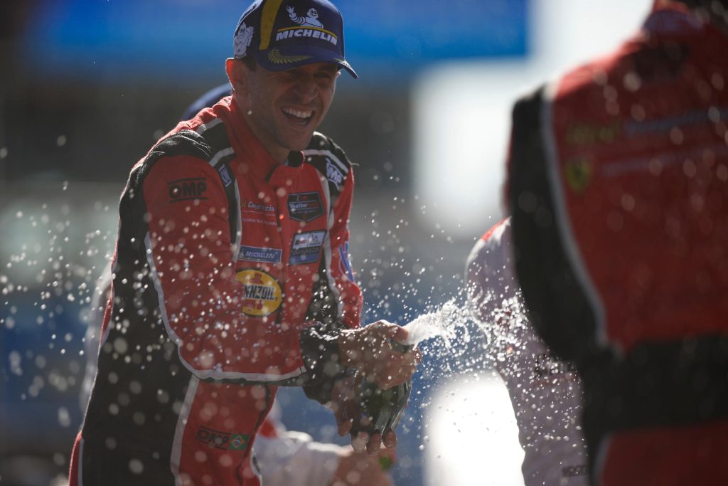 #62: Risi Competizione, Ferrari 296 GT3, GTD PRO: Daniel Serra, Davide Rigon, Alessandro Pier Guidi, James Calado, Champagne