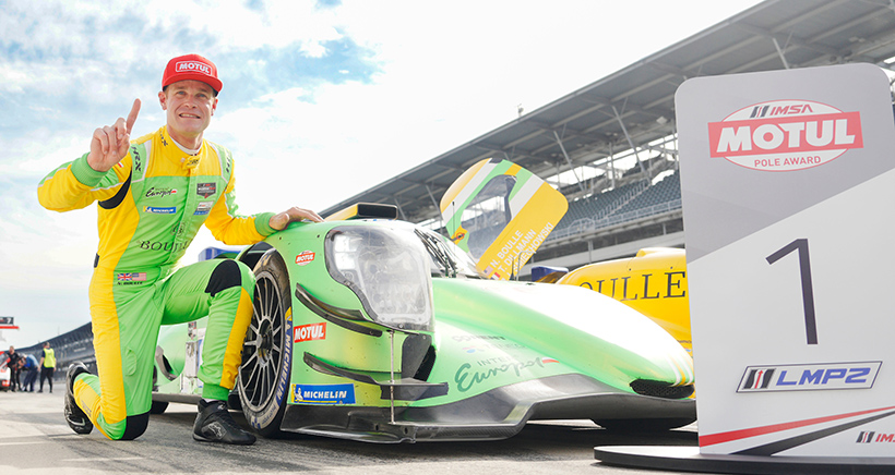 #52: Inter Europol by PR1 Mathiasen Motorsports, ORECA LMP2 07, LMP2:  Nick Boulle captures LMP2 Motul Pole Award.
