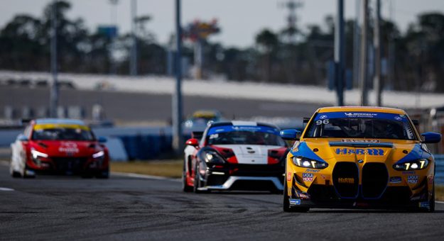 #96: Turner Motorsport, BMW M4 GT4 EVO, GS: Matt Dalton, Vincent Barletta, Patrick Gallagher