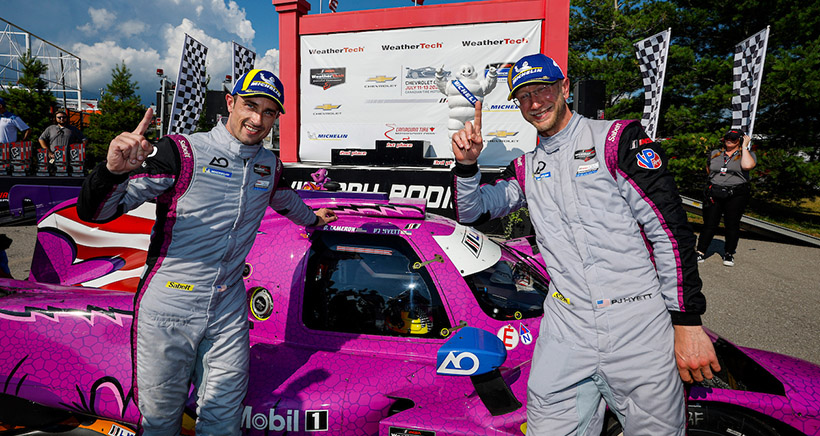 #99: AO Racing, ORECA LMP2 07, LMP2: PJ Hyett, Dane Cameron, Celebrates win in LMP2