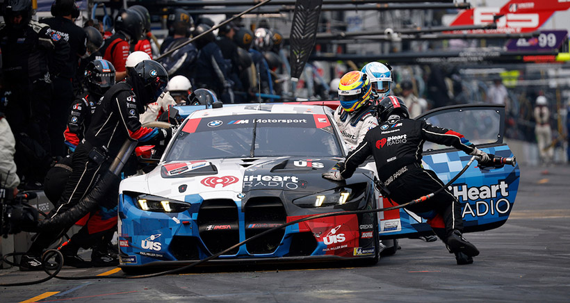 #1: Paul Miller Racing, BMW M4 GT3 EVO, GTD PRO: Madison Snow, Neil Verhagen, pit stop