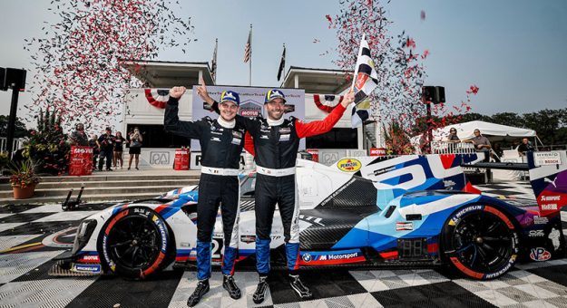 #24: BMW M Team RLL, BMW M Hybrid V8, GTP: Philipp Eng, Dries Vanthoor in Victory Lane