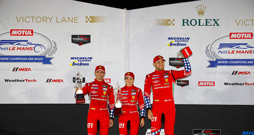 GTD Podium, #21: Af Corse, Ferrari 296 GT3, GTD: Simon Mann, Lilou Wadoux Ducellier, Alessandro Pier Guidi
