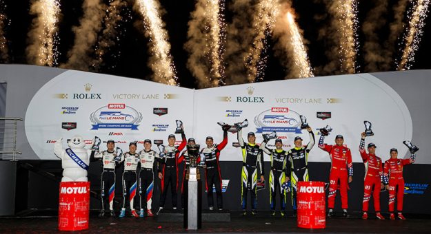 Michelin Endurance Cup, #31: Cadillac Whelen, Cadillac V-Series.R, GTP: Jack Aitken, Earl Bamber, Frederik Vesti, #11: TDS Racing, ORECA LMP2 07, LMP2: Steven Thomas, Mikkel Jensen, Hunter McElrea, #48: Paul Miller Racing, BMW M4 GT3 EVO, GTD PRO: Dan Harper, Max Hesse, Connor De Phillippi, #21: Af Corse, Ferrari 296 GT3, GTD: Simon Mann, Lilou Wadoux Ducellier, Alessandro Pier Guidi