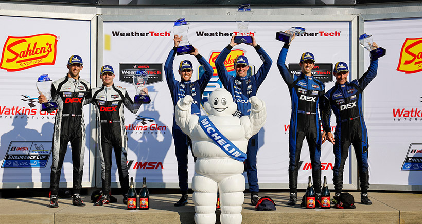 GTP Podium, #60: Acura Meyer Shank Racing w/Curb Agajanian, Acura ARX-06, GTP: Tom Blomqvist, Colin Braun, #40: Cadillac Wayne Taylor Racing, Cadillac V-Series.R, GTP: Jordan Taylor, Louis Deletraz, #10: Cadillac Wayne Taylor Racing, Cadillac V-Series.R, GTP: Ricky Taylor, Filipe Albuquerque