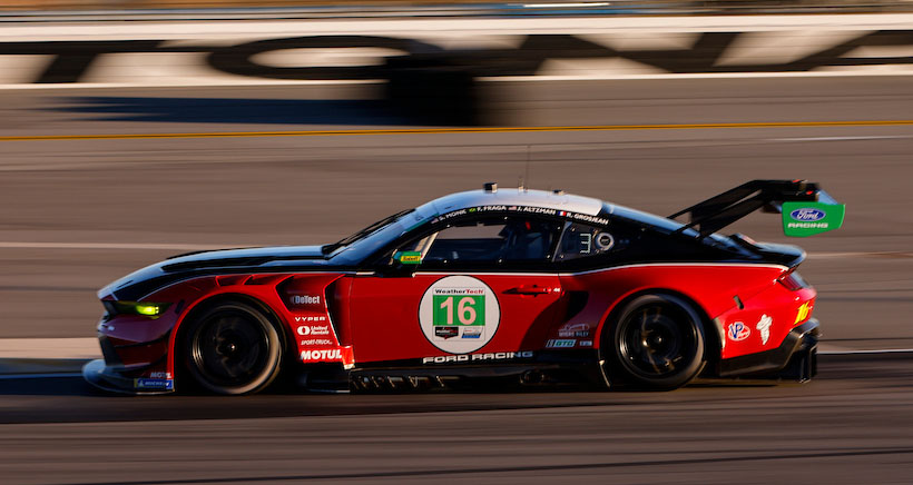 #16: Myers Riley Motorsports, Ford Mustang GT3, GTD: Sheena Monk, Felipe Fraga, Jenson Altzman, Romain Grosjean