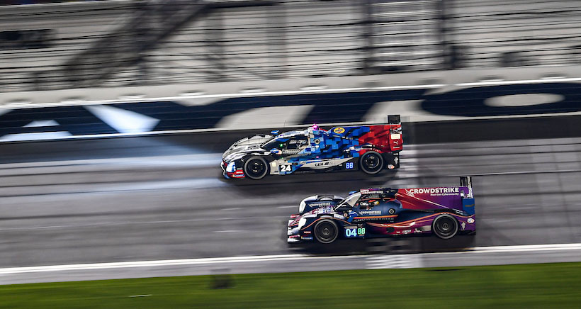 #04: Crowdstrike Racing by APR, ORECA LMP2 07, LMP2: George Kurtz, Alex Quinn, Toby Sowery, Malthe Jakobsen, #24: BMW M Team WRT, BMW M Hybrid V8, GTP: Sheldon van der Linde, Dries Vanthoor, Robin Frijns, Rene Rast