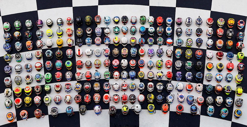 The helmets of the Rolex 24 At Daytona