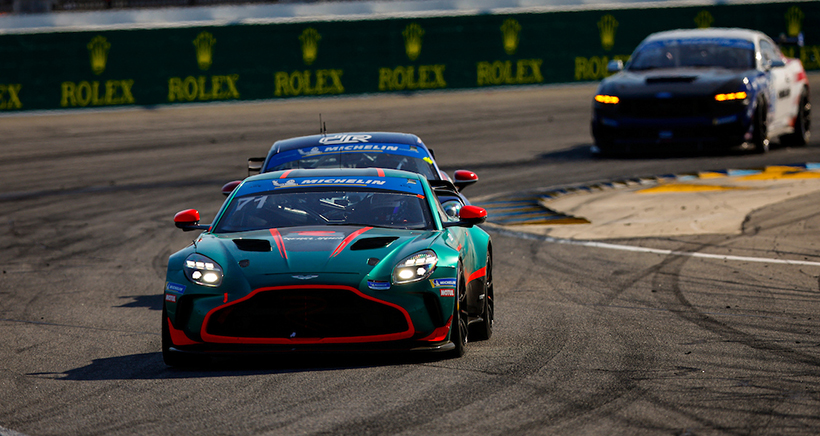 #71: Rebel Rock Racing, Aston Martin Vantage AMR GT4 Evo, GS: Frank DePew, Robin Liddell, Andrew Davis