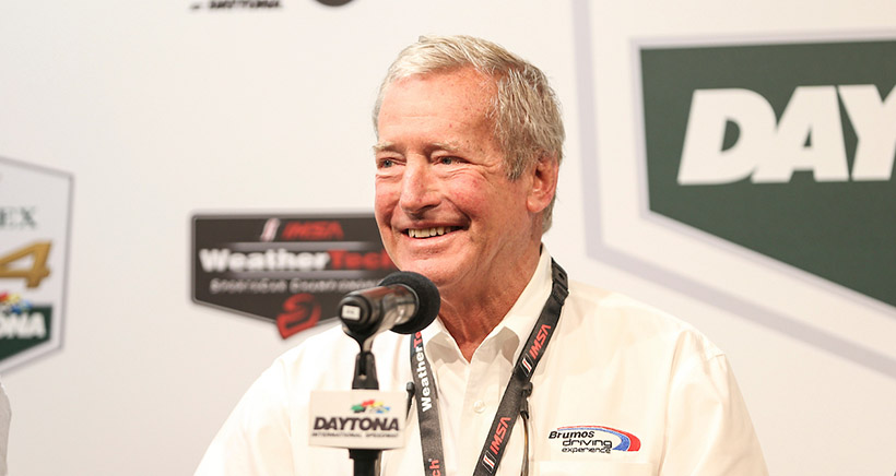 Hurley Haywood Scholarship Press Conference, with Hurley Haywood, Riley Dickinson, IMSA President John Doonan, and Moorespeed President David Moore