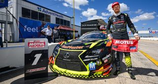 #14: Vasser Sullivan Racing, Lexus RC F GT3, GTD Pro: Jack Hawksworth, Ben Barnicoat, Kyle Kirkwood, Motul Pole Award
