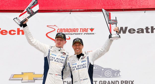 #27: Heart of Racing Team, Aston Martin Vantage GT3 Evo, GTD: Roman De Angelis, Spencer Pumpelly, podium