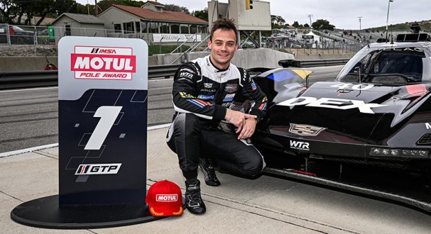 #40: Cadillac Wayne Taylor Racing, Cadillac V-Series.R, GTP: Jordan Taylor, Louis Deletraz, Motul Pole Award