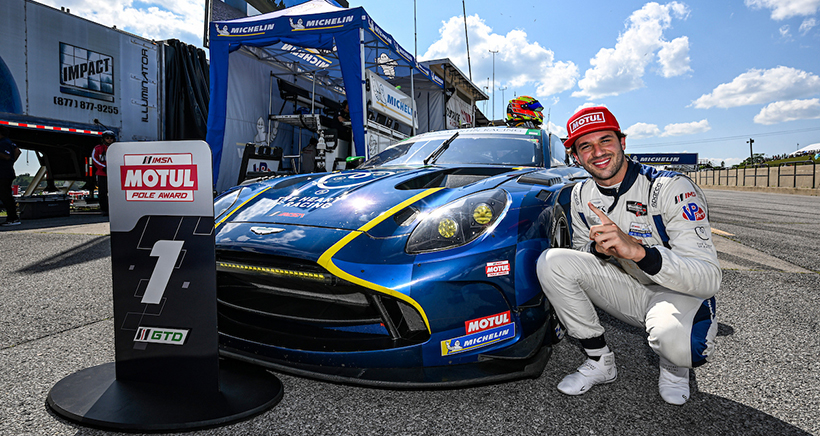 #27: Heart of Racing Team, Aston Martin Vantage GT3 Evo, GTD: Dudu Barrichello, Roman De Angelis, Motul Pole Award