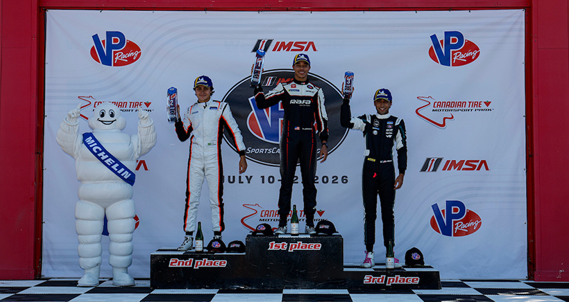 GSX Podium, Race 1, #8: RAFA Racing, Toyota GR Supra GT4 EVO2, GSX: Westin Workman, #98: PANAM MOTORSPORT, Toyota GR Supra GT4 EVO2, GSX: Caio Chaves, #25: CSM, Porsche 718 GT4 RS CS, GSX: Ismaeel Ellahi
