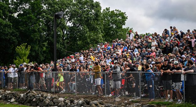 Fans watching race