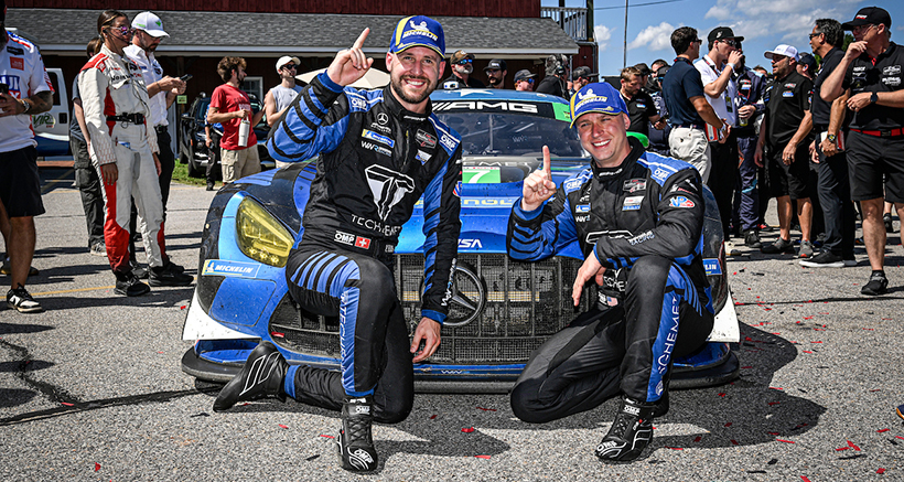 #57: WINWARD RACING, Mercedes-AMG GT3, GTD: Russell Ward, Philip Ellis, Podium, Celebration