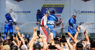 GTD Pro Podium, #9: Pfaff Motorsports, Lamborghini Huracan GT3 EVO2, GTD Pro: Andrea Caldarelli, Sandy Mitchell, #64: Ford Racing, Ford Mustang GT3, GTD Pro: Ben Barker, Dennis Olsen, #65: Ford Racing, Ford Mustang GT3, GTD Pro: Christopher Mies, Frederic Vervisch