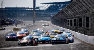 #28: RS1, Porsche 718 GT4 RS CS, GS: Luca Mars, Jan Heylen, #13: McCumbee McAleer Racing with Aerosport, Ford Mustang GT4, GS: Jenson Altzman, Nate Cicero, #23: COPELAND MOTORSPORTS, Toyota GR Supra GT4 EVO2, GS: Ford Koch, Jaxon Bell, #95: Turner Motorsport, BMW M4 GT4 EVO, GS: Francis Selldorff, Dillon Machavern, #96: Turner Motorsport, BMW M4 GT4 EVO, GS: Patrick Gallagher, Jake Walker, start