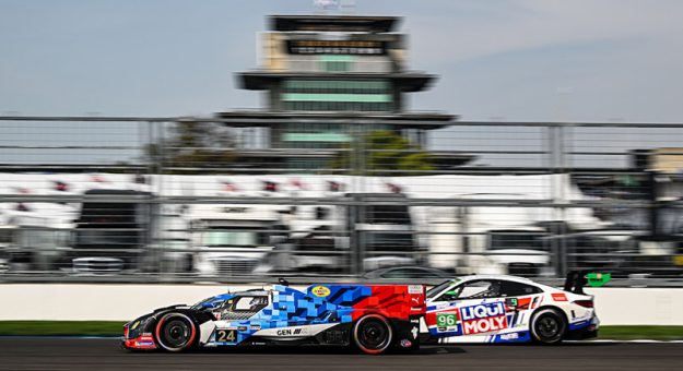 #24: BMW M Team WRT, BMW M Hybrid V8, GTP: Sheldon van der Linde, Dries Vanthoor