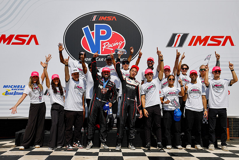 #8: RAFA Racing, Toyota GR Supra GT4 EVO2, GSX: Westin Workman, Celebrates championship with his team and family