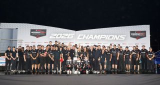 Champions #31: Cadillac Whelen, Cadillac V-Series.R, GTP: Jack Aitken, Earl Bamber, Frederik Vesti on the podium