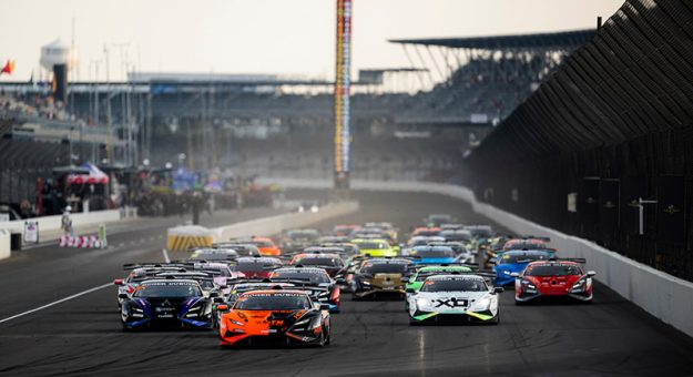 Race 1 Start, 29, Elias De La Torre; Dennis Lind, Pro, TR3 Racing, Lamborghini Miami, Lamborghini Huracan Super Trofeo Evo2, TireRack.com Battle on the Bricks, Indianapolis Motor Speedway - Indianapolis, Indiana, September 18 - September 20, 2026